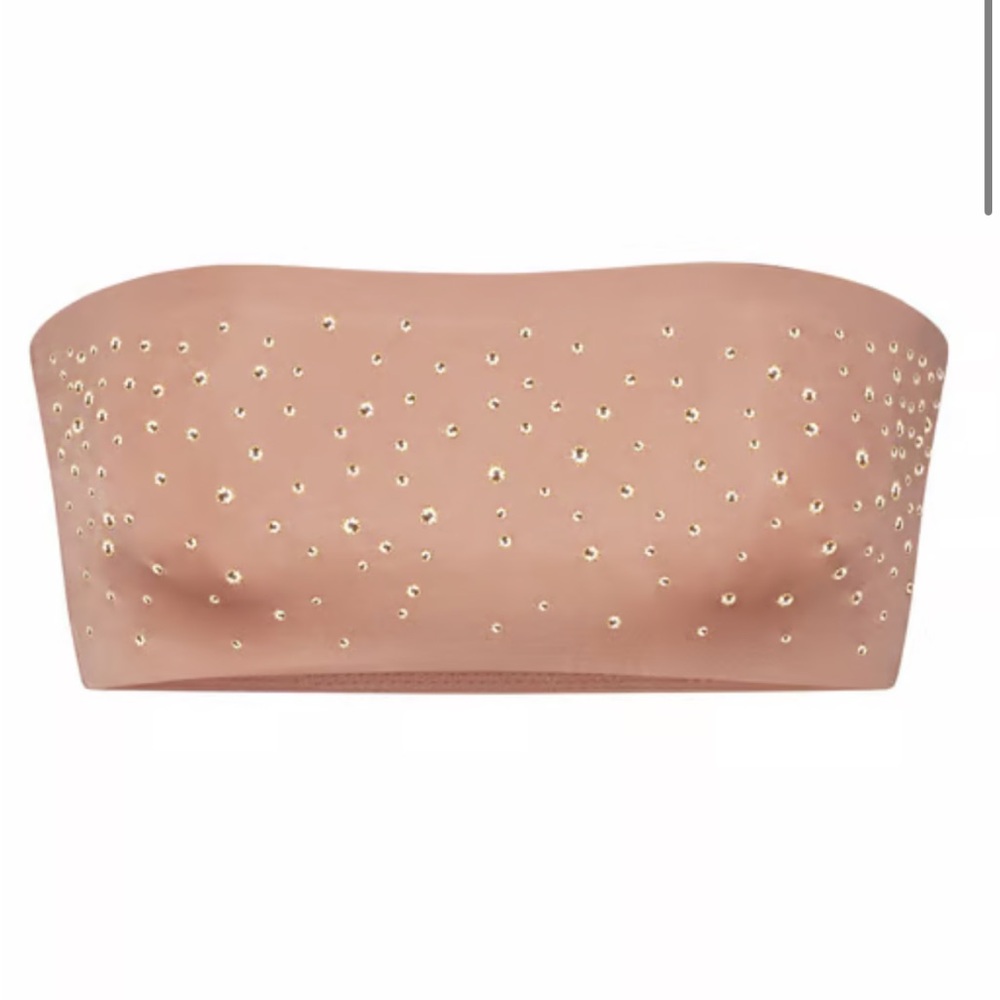 SKIMS Gold Studded Crop Top - Tan